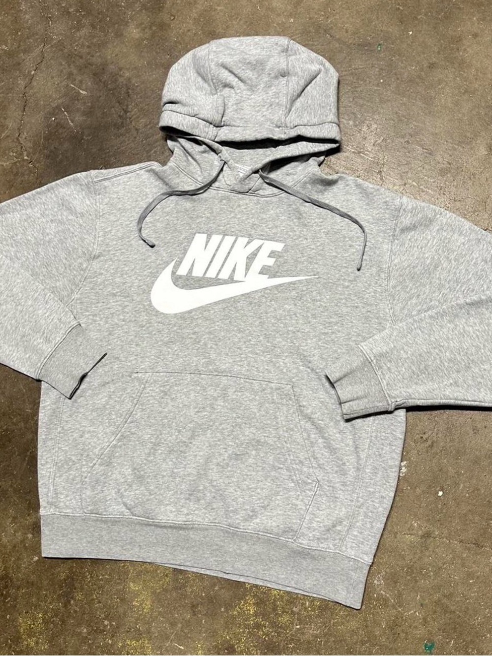 Nike Light Gray Hoodie with White Swoosh Logo
